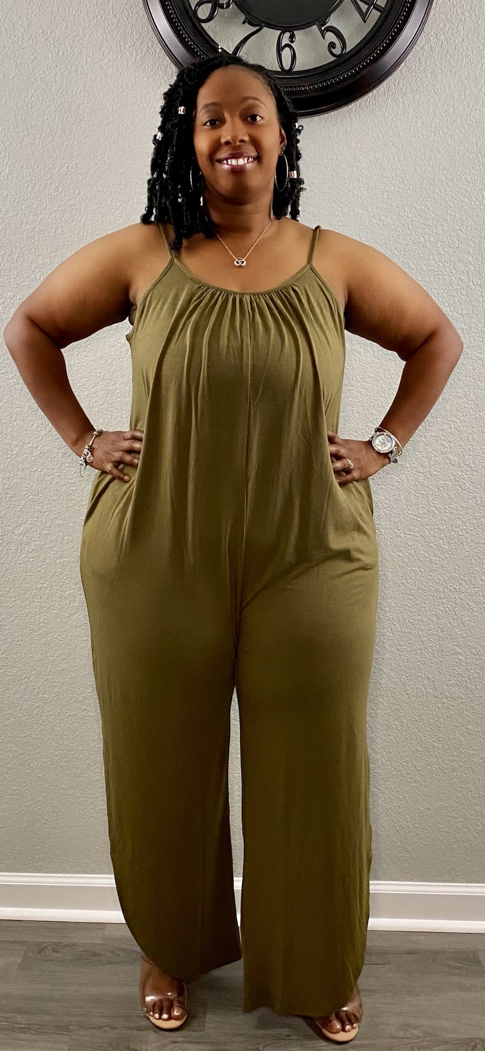 Totally Chill Jumpsuit | Dusty Olive (Regular and Plus Size)