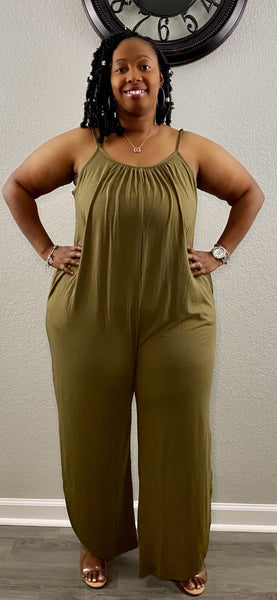 Totally Chill Jumpsuit | Dusty Olive (Regular and Plus Size)