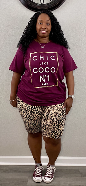 Chic Like Coco Top | (Black and Burgundy) Plus Size