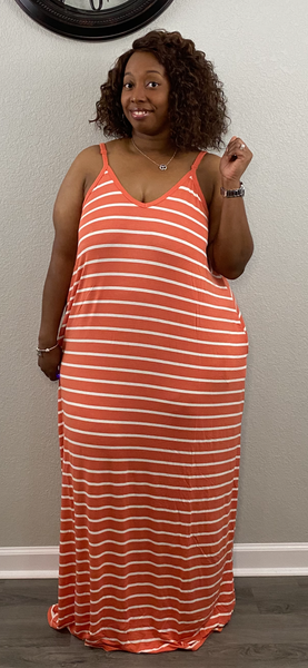 Stripe Me Down Maxi Dress | 2 Colors (Plus Size)
