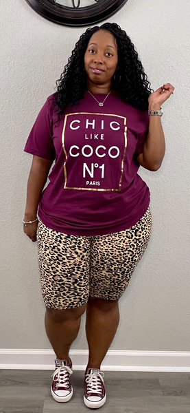 Chic Like Coco Top | (Black and Burgundy)
