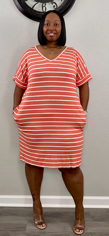 Kassie T-Shirt Dress | Ash Copper/Ivory (Plus Size)