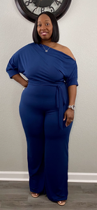 So Jazzy Jumpsuit | Navy (Plus Size)