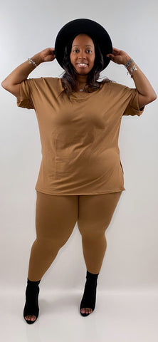 Curves and Chill Legging Set | Deep Camel (Plus)