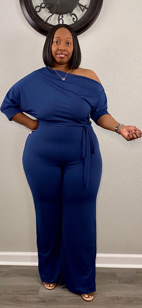 So Jazzy Jumpsuit | Navy (Plus Size)